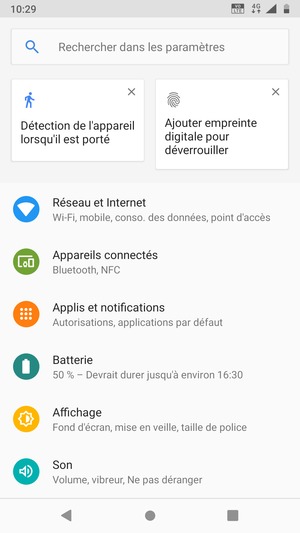 Sélectionnez Réseau et Internet