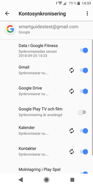 Din information kommer att synkroniseras