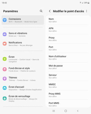 Saisissez les informations MMS