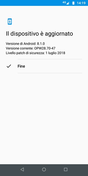 Se il tuo telefono è aggiornato, seleziona Fine