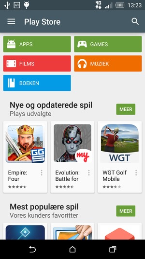 Selecteer de zoekknop