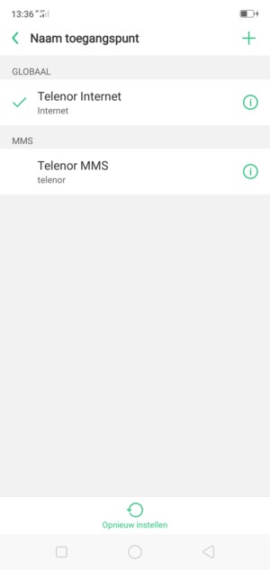 Selecteer Opnieuw instellen