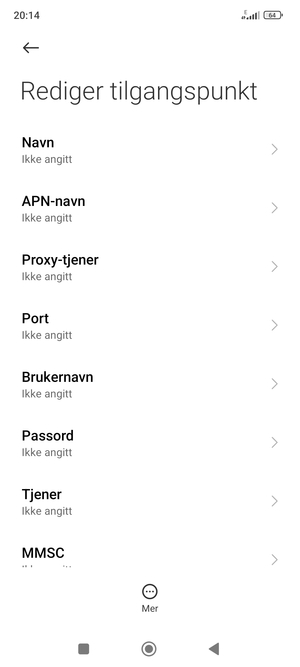 Skriv inn internett-informasjon