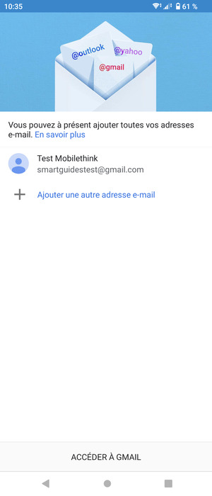 Sélectionnez ACCÉDER  À GMAIL