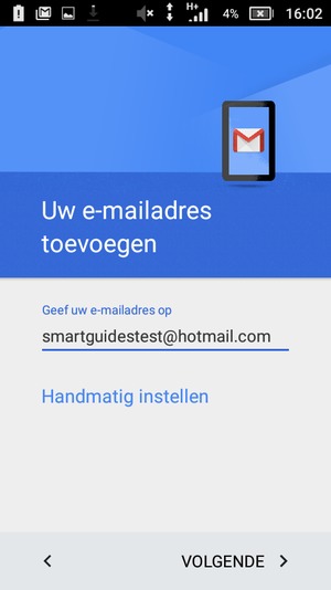 Voer uw e-mailadres in en selecteer VOLGENDE