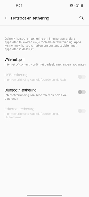 Selecteer Wifi-hotspot