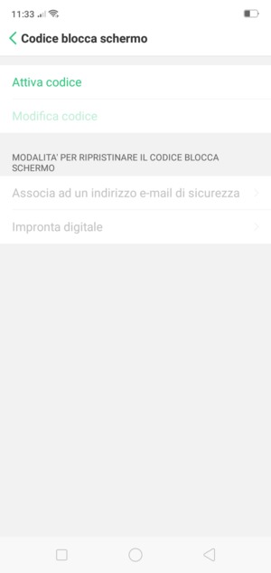Seleziona Attiva codice