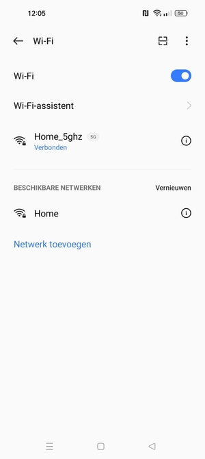 U bent nu verbonden met het WiFi-netwerk
