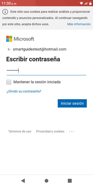 Introduzca su contraseña y seleccione Iniciar sesión