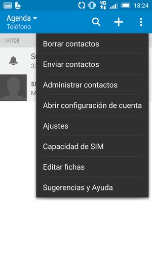 Seleccione Administrar contactos