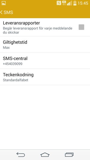 Välj SMS-central