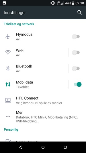 Velg Mobildata