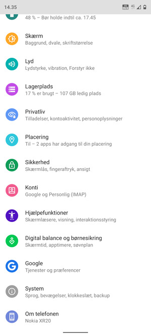 Scroll til og vælg System