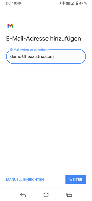 Geben Sie Ihre E-Mail-Adresse ein und wählen Sie WEITER