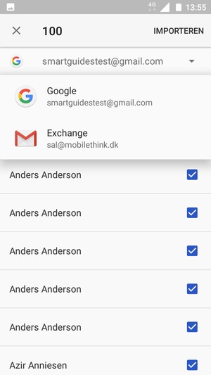 Selecteer uw Google-account