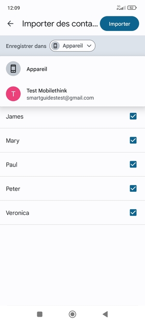 Sélectionnez votre compte Google