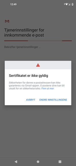 Velg ENDRE INNSTILLINGENE