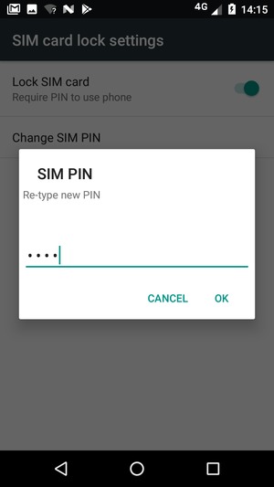 Confirm your new SIM PIN and select OK