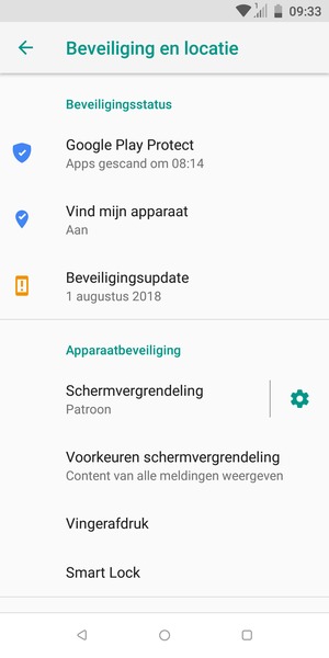 Uw telefoon is nu beveiligd met een schermvergrendeling