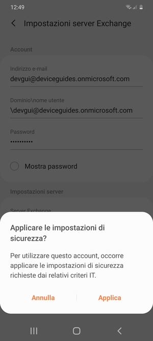 Seleziona Applica