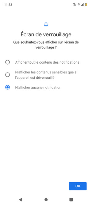 Sélectionnez votre option préférée et sélectionnez OK