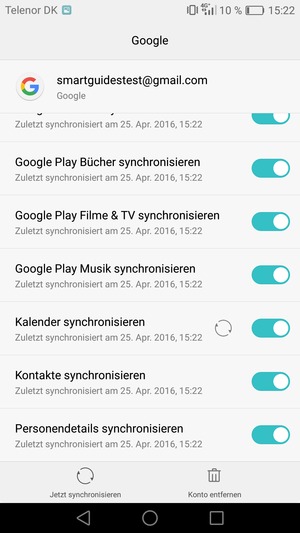 Stellen Sie sicher, dass Kontakte synchronisieren ausgewählt ist