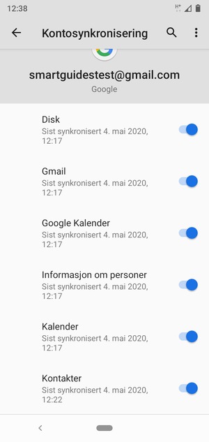Forsikre deg om at Kontakter er valgt