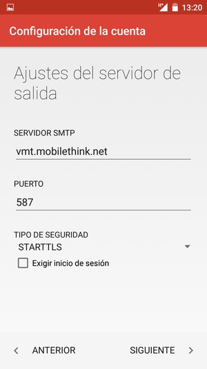 Desactive Exigir inicio de sesión y seleccione TIPO DE SEGURIDAD