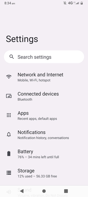 Select Network and Internet
