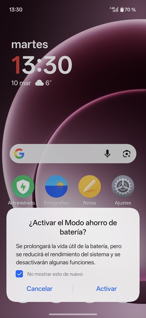 Seleccione Activar