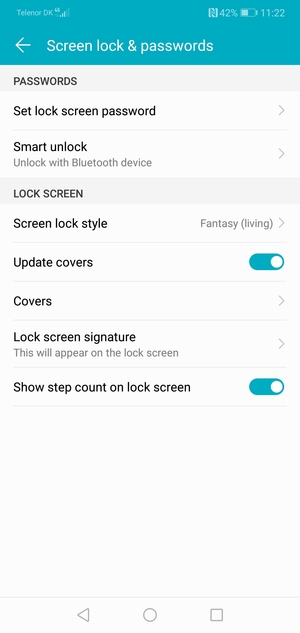 Select Set lock screen password