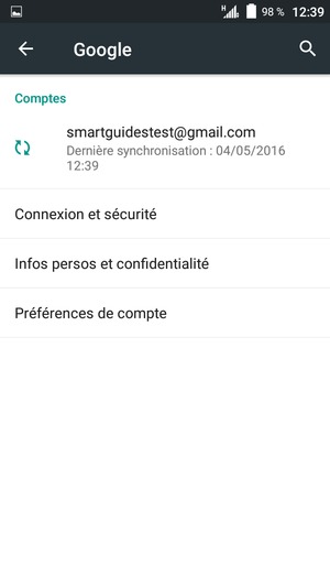 Sélectionnez votre compte