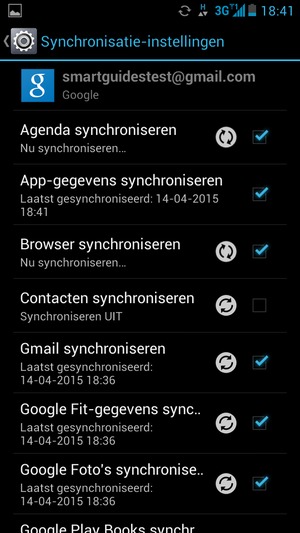 Uw contactpersonen van Google worden nu gesynchroniseerd met uw smartphone.