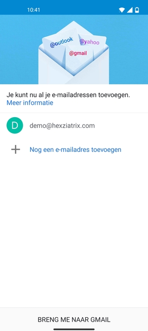 Selecteer BRENG ME NAAR GMAIL