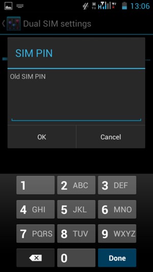 Enter your Old SIM PIN and select OK