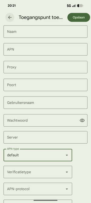 Selecteer Opslaan
