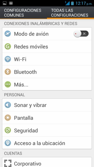 Seleccione Redes móviles