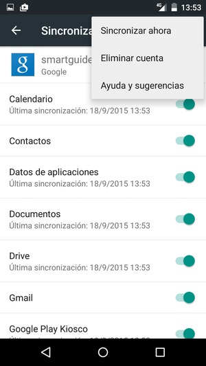 Seleccione Sincronizar ahora