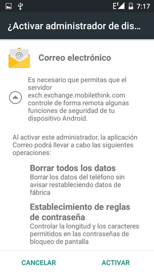 Seleccione ACTIVAR