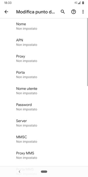 Inserisci informazioni MMS