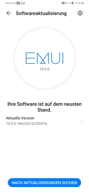 Falls Ihr Handy aktualisiert ist, wird Ihnen der folgende Bildschirm angezeigt