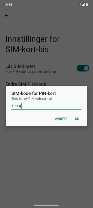 Bekreft din nye PIN-kode og velg OK