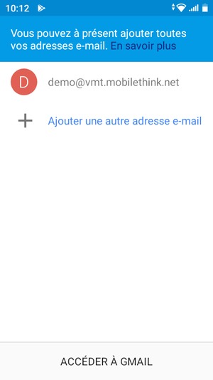 Sélectionnez ACCÉDER À GMAIL