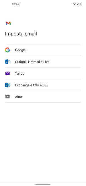 Seleziona Exchange e Office 365