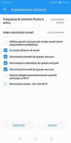 Seleziona AVANTI