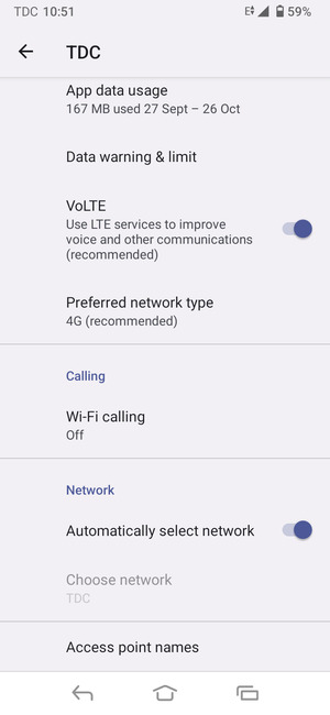 Turn off Automatically select network