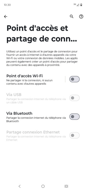 Sélectionnez Point d'accès Wi-Fi