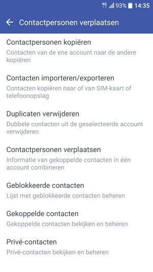 Selecteer Contacten importeren/exporteren