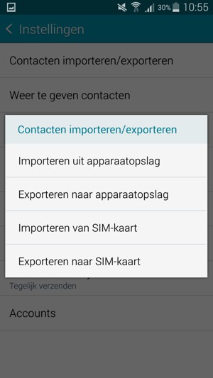 Selecteer Importeren van SIM-kaart