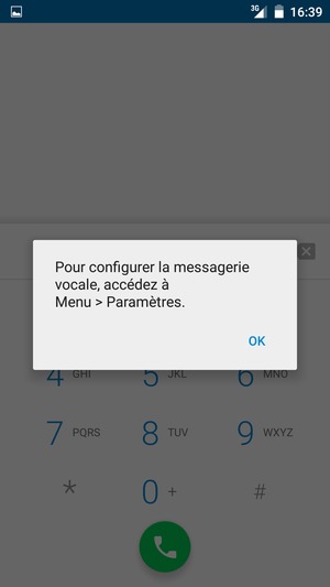 Si votre messagerie vocale n'est pas configurée, sélectionnez OK